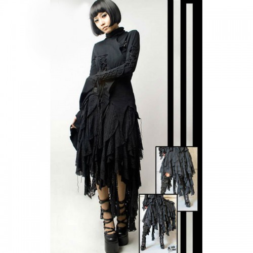 Black mysterious Goth Skirt,Dance-punk,street fashion lolita clothing Black mysterious Goth Skirt,Dance-punk,street fashion lolita clothing