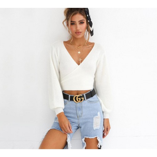 Off Shoulder V Neck White Sweaters Women 2018 Autumn New Back Bow Lantern Sleeve Sexy Slim Crop Tops Solid Streetwear Off Shoulder V Neck White Sweaters Women 2018 Autumn New Back Bow Lantern Sleeve Sexy Slim Crop Tops Solid Streetwear