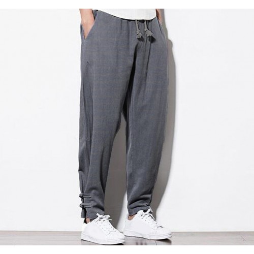 Autumn New Harem Linen Pants Men Casual Sweatpants Elastic Waist Traditional Chinese Trousers Mens Joggers Pants Hip Hop Autumn New Harem Linen Pants Men Casual Sweatpants Elastic Waist Traditional Chinese Trousers Mens Joggers Pants Hip Hop